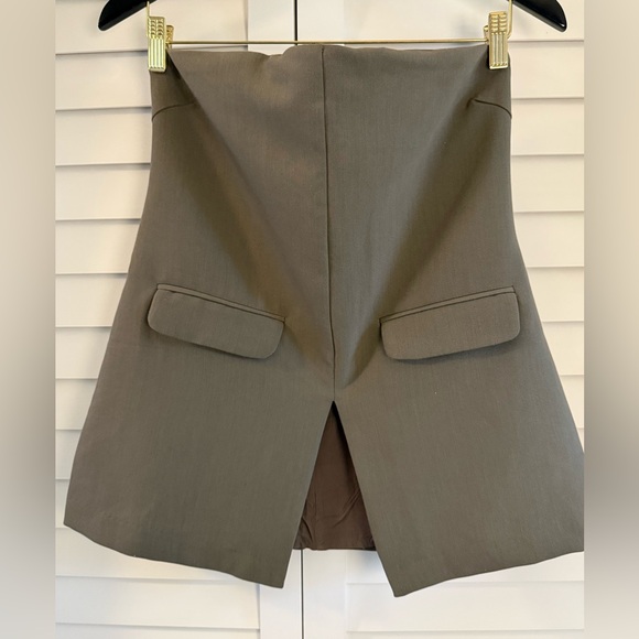 DISSH Willa Petrol Khaki Strapless Top with Pockets Size 6 - Picture 5 of 12